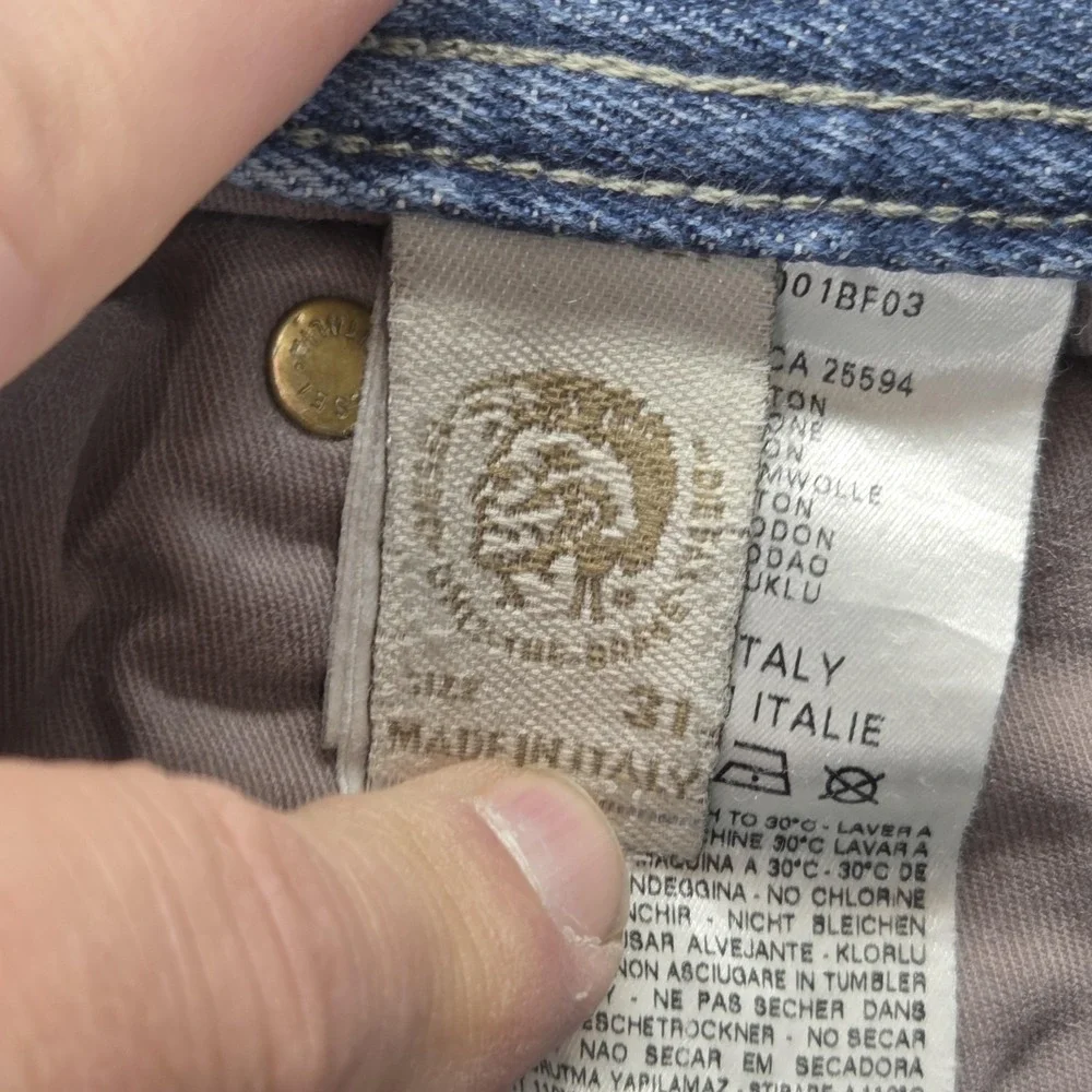 Diesel Jeans Mens 31x32 Blue Viker Regular Straight Made Italy Altered Hem 0R70N
